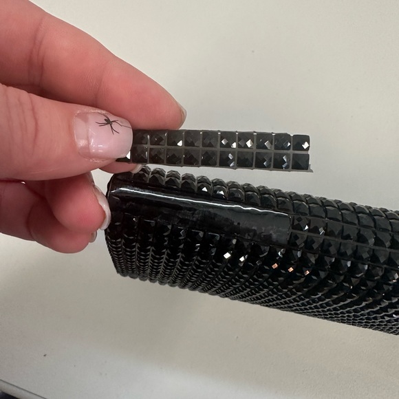 Aldo black glitter clutch with cross body chain - Picture 10 of 11